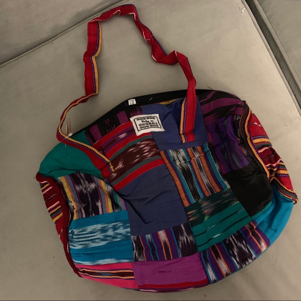 Ethical Handmade colorful tribal small duffle bag